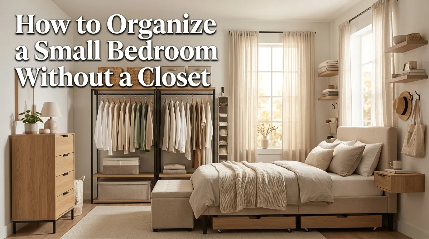 How to Organize a Small Bedroom Without a Closet