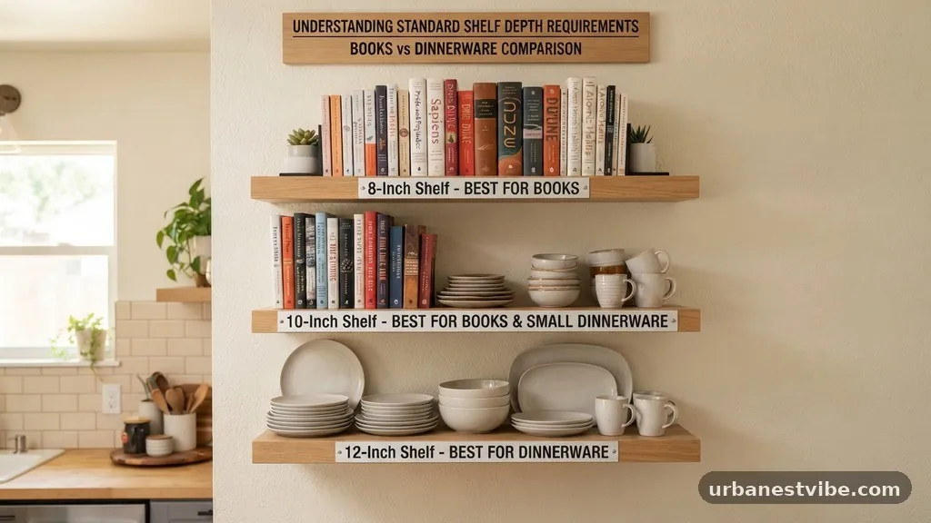 8-Inch vs 10-Inch vs 12-Inch Shelves: Best Depth for Books vs Dinnerware