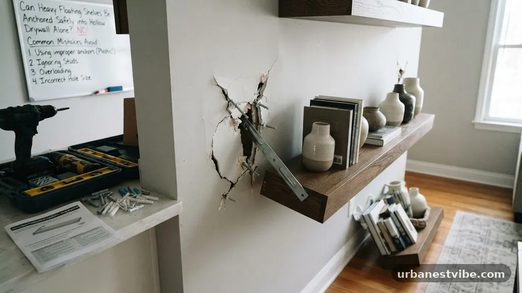 Common Mistakes to Avoid - Can Heavy Floating Shelves Be Anchored Safely into Hollow Drywall Alone?