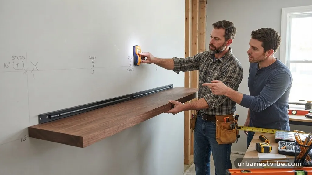 Evaluating Wall Material and Stud Alignment - How Long Can a Floating Shelf Be Before It Needs a Center Support Rod?