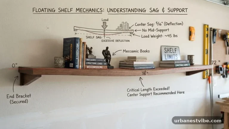 How Long Can a Floating Shelf Be Before It Needs a Center Support Rod?