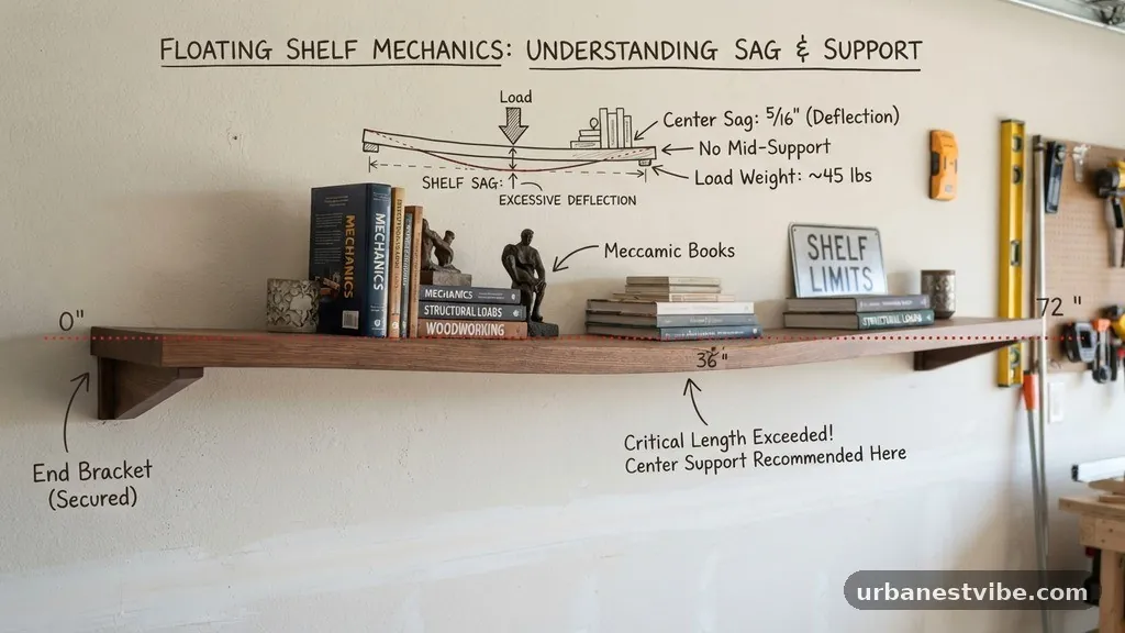 How Long Can a Floating Shelf Be Before It Needs a Center Support Rod?