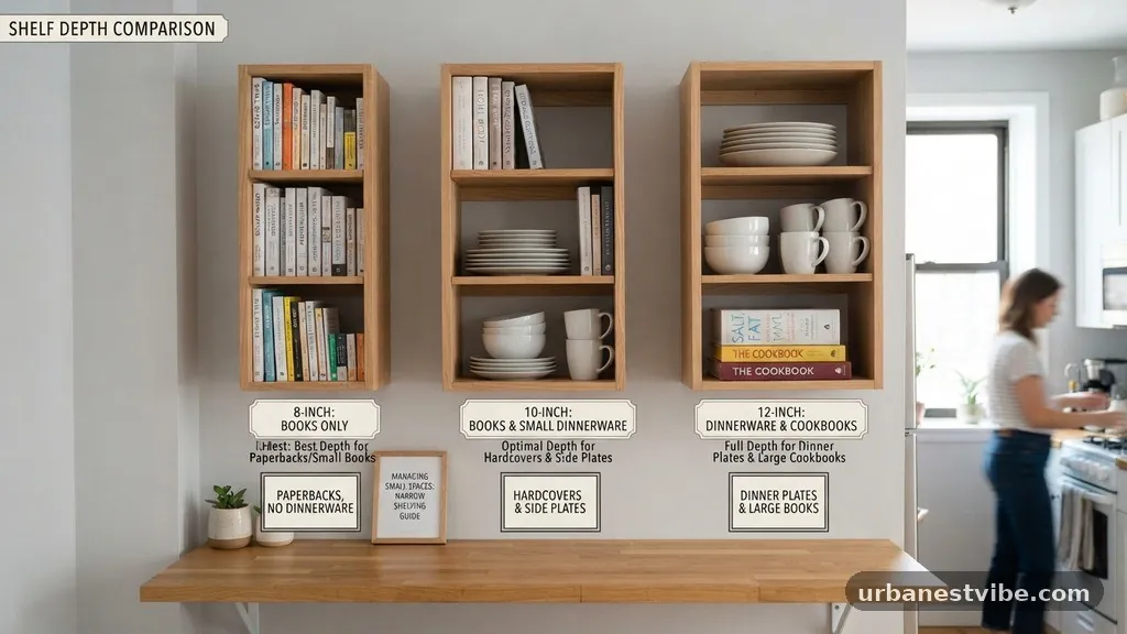 Managing Small Spaces with Narrow Shelving - 8-Inch vs 10-Inch vs 12-Inch Shelves: Best Depth for Books vs Dinnerware