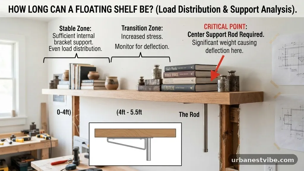 The Impact of Weight and Load Distribution - How Long Can a Floating Shelf Be Before It Needs a Center Support Rod?