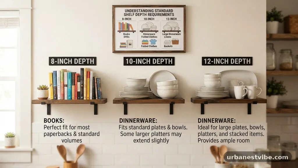 Understanding Standard Shelf Depth Requirements - 8-Inch vs 10-Inch vs 12-Inch Shelves: Best Depth for Books vs Dinnerware