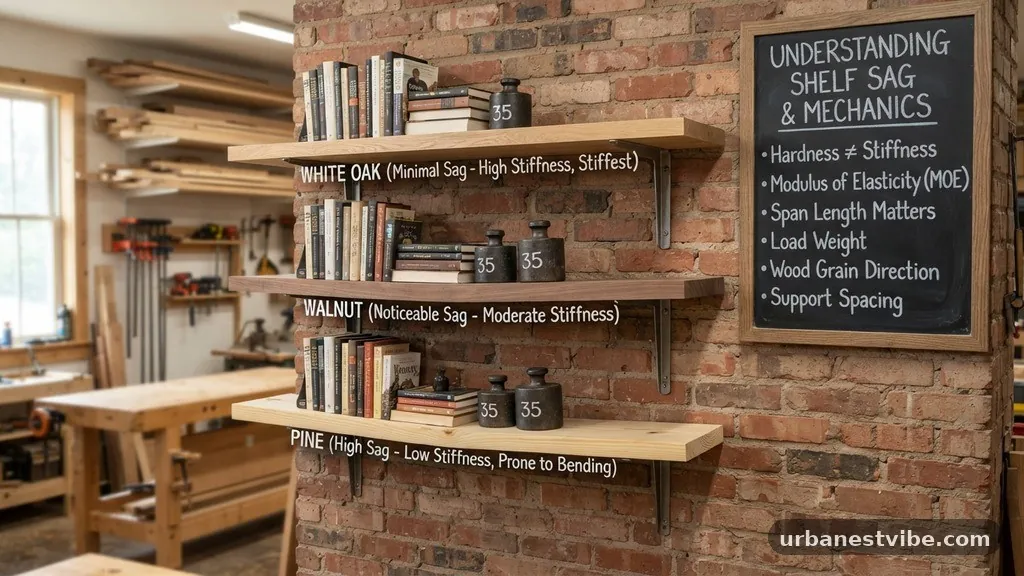 Understanding the Mechanics of Shelf Sag - Best Solid Hardwoods (White Oak vs Walnut vs Pine) for Non-Sag Shelves